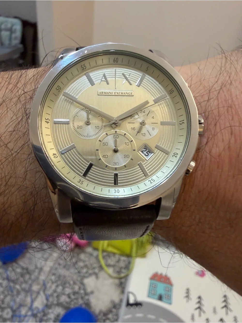Armani Exchange Men's AX2506 Outerbanks Chronograph Brown Leather Watch 45mm